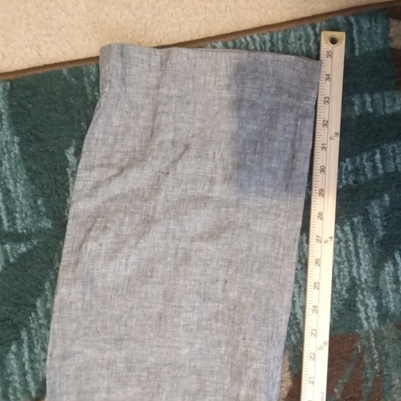 Athleta Bali Linen Heatgered Gray Wide Leg Vacation Travel Womens 14 TALL - Picture 8 of 11
